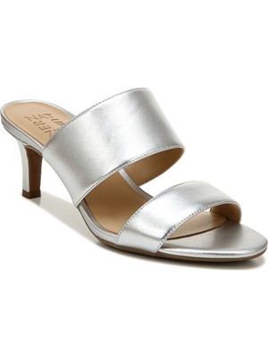

NATURALIZER Женские серебристые сандалии Tibby Kitten Heel Slip On Slide 7,5 M, Серебряный, G9649L2
