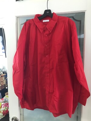Red Dress Shirt - Mens  Long Sleeve - Cotton Blend- Career Club  3X-BIG