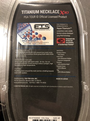 Phiten X30 PGA TOUR licensed Titanium Necklace 18