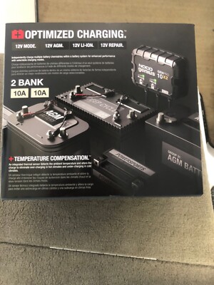 NOCO Genius GENPRO10X2 2-Bank 20A (10A/Bank) 12V Onboard Marine Battery Charger
