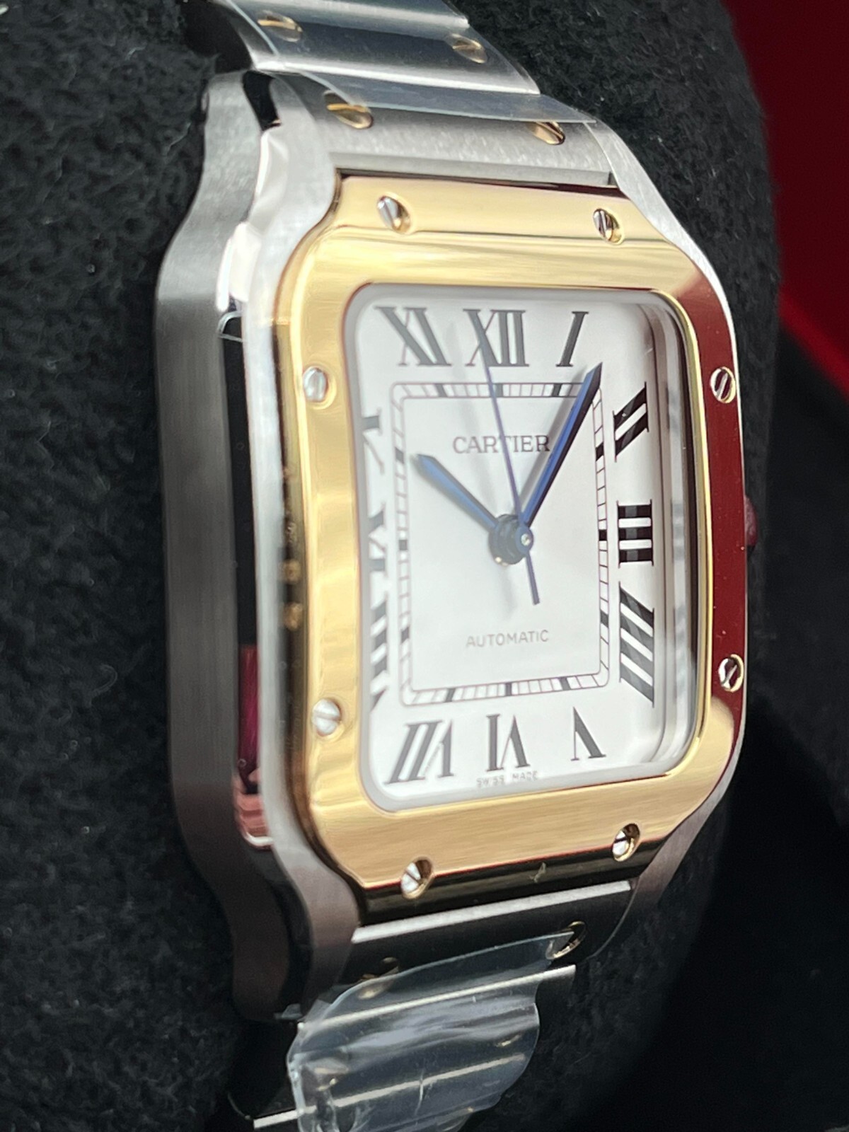 Pre-owned Cartier Santos White Dial Medium Size 35mm Two Tone W2sa0016 Unworn 2023