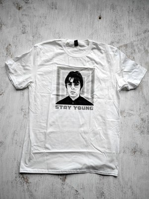Liam Gallagher Stay Young Oasis 90s Britpop Band T-Shirt