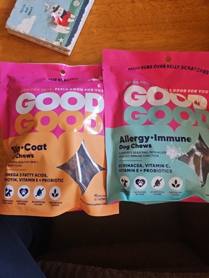 Lot of 2 GoodGood Skin + Coat & Allergy + Immune Dog Supplements 12/2023