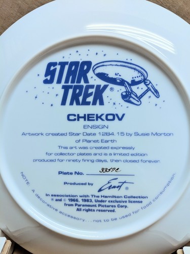Star Trek 1983 Orig Series CHEKOV Ensign  Ltd Ed Plate