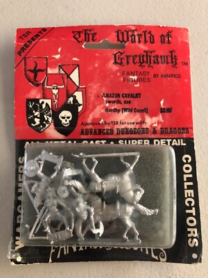 TSR AD&D Minifigs Greyhawk Miniatures Pack 3 Hardby Amazon Cavalry Swords Axe