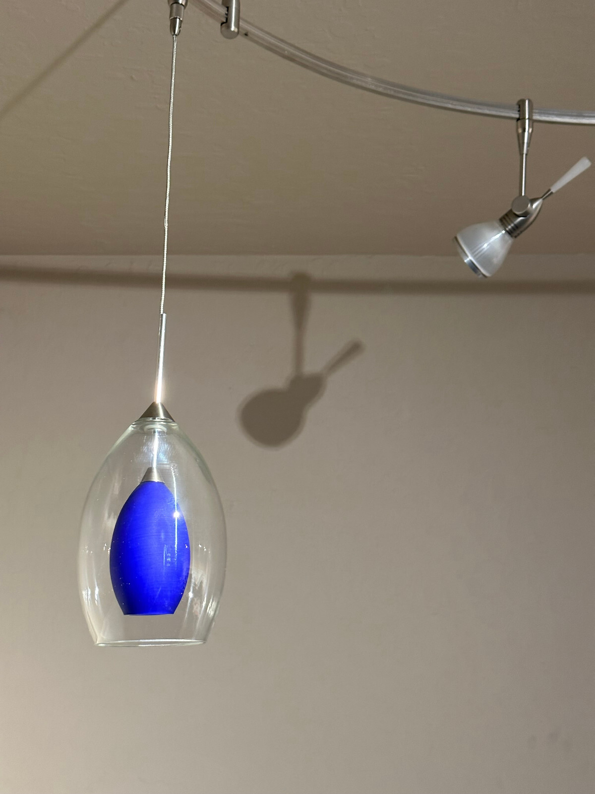 Tech Lighting Fire Pendant Clear/Blue/Nickel 12V Halogen Light