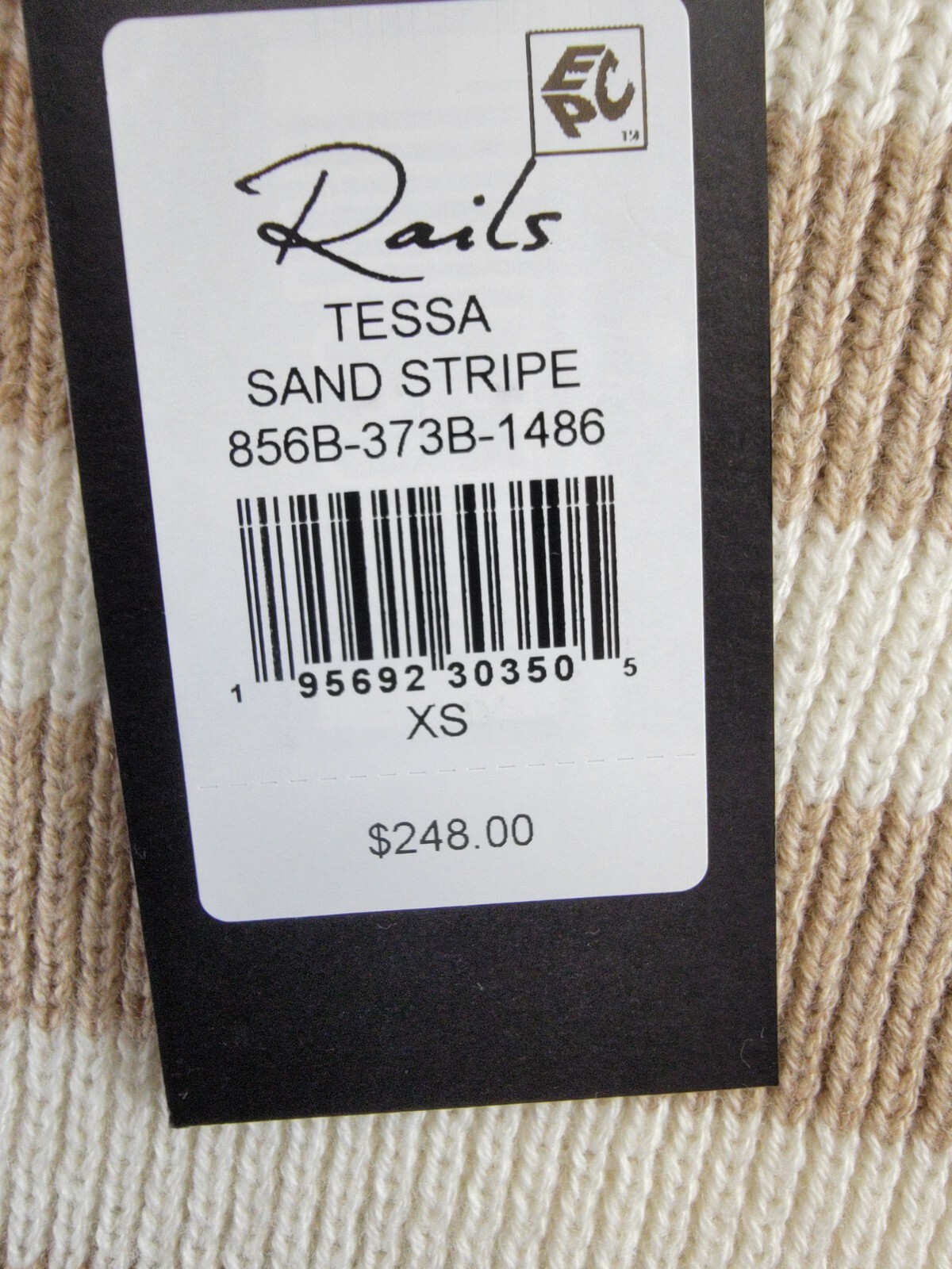 Rails 1/4 Zip Striped Pullover Sweater Women's XS Sand Stripe Merino Wool Blend - Picture 17 of 17