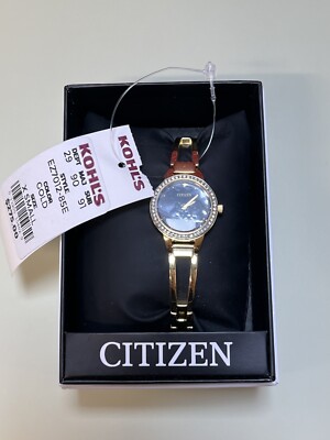 Citizen Quartz Women's Gold-Tone Crystal Accent Watch 24MM EZ7012-85E