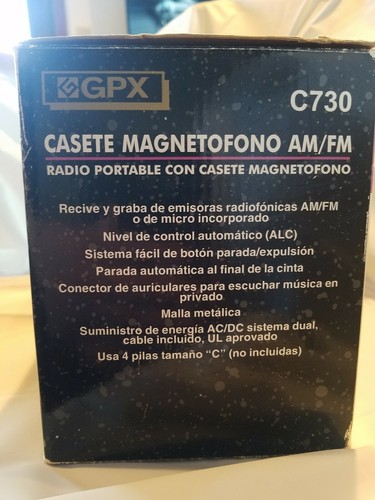 VTG GPX C730 Portable AM/FM Stereo Cassette Player - Auto Reverse New Old Stock