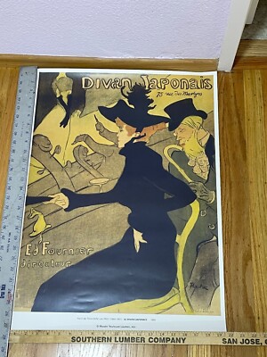 Original Toulouse Lautrec Museum Print Poster DIVAN JAPONAIS  27.5'' x 19.5''