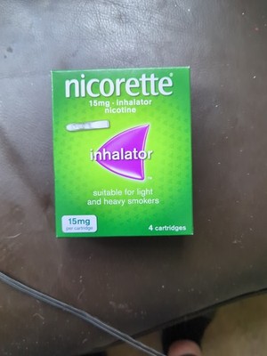 nicorette cigarette inhaler Nicorette Inhalator 15mg 4 Cartridges (Stop Smoking Aid)
