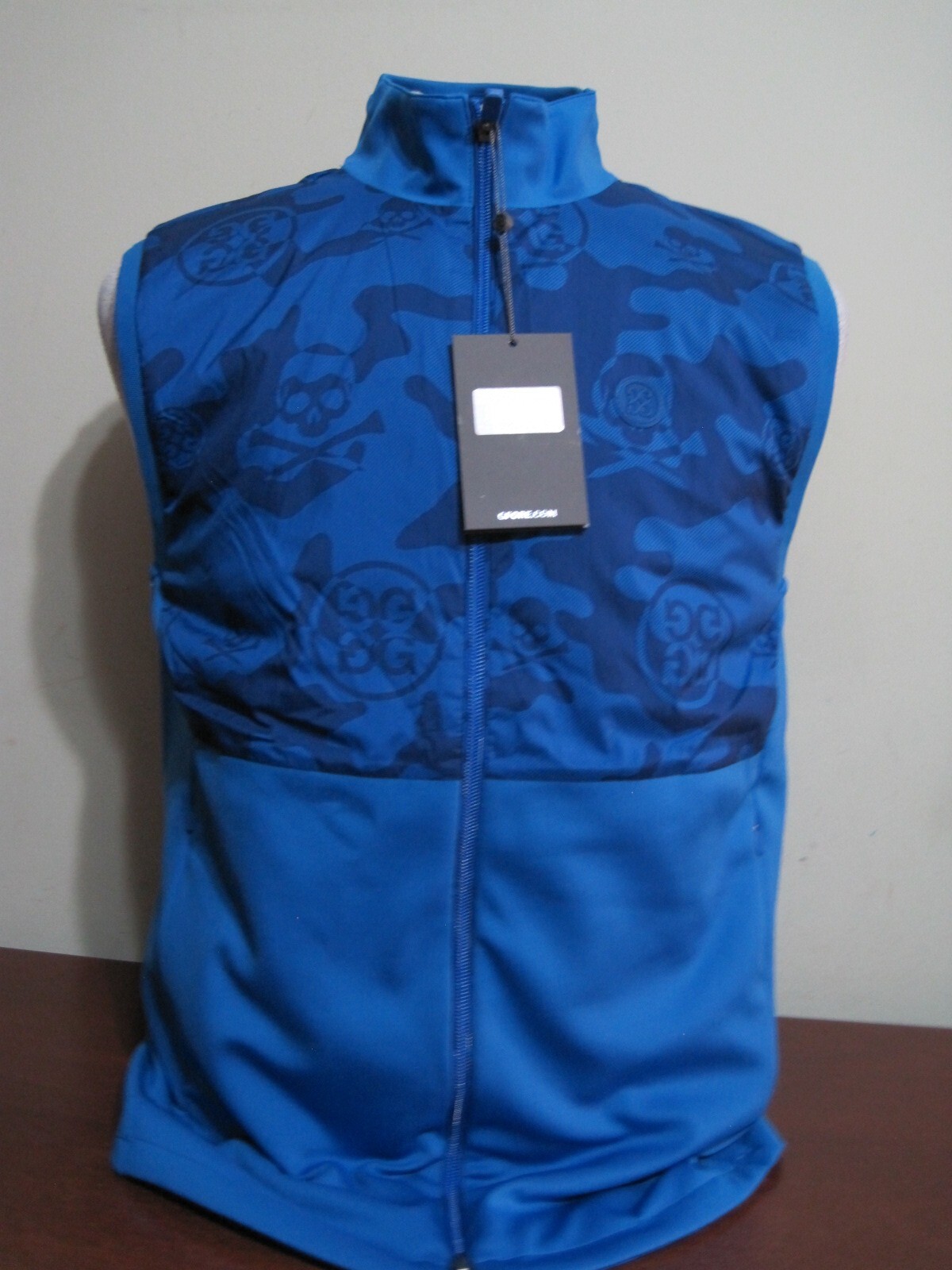 G/Fore G4 Exploded Camo Mens Medium Blue Full Zip Golf Vest