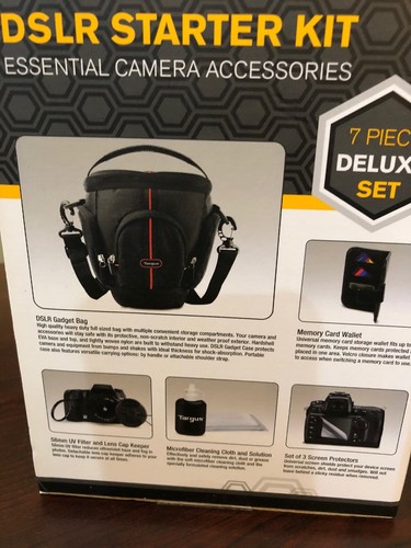 TARGUS DSLR STARTER KIT ESSENTIAL CAMERA ACCESSORIES 7 PIECE DELUXE SET