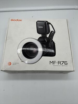 US Godox MF-R76 Macro LED Ring Camera Flash Light For DSLR Canon Nikon Sony Fuji