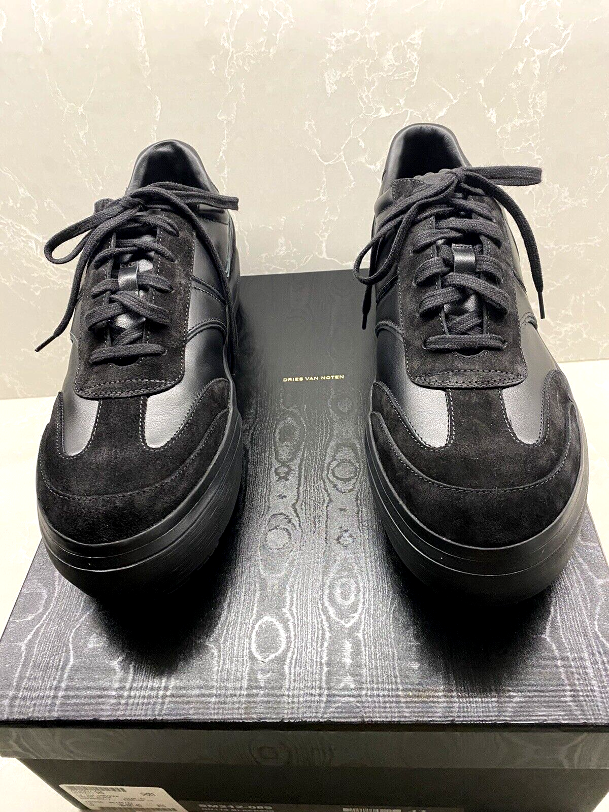 New Dries Van Noten Men's Black Mixed Media Sneakers size 10 New Dries Van Noten Men's Black Mixed Media Sneakers size 10