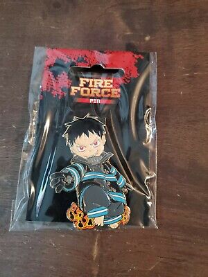 Fire Force Shinra Kusakabe Metal Pin Anime Firefighter Red Eyes Pin  