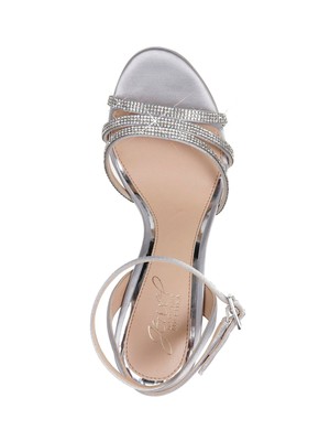 

JEWEL BADGLEY MISCHKA Женские серебристые босоножки с блестками и круглым носком, Серебряный, JW3028