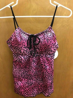 Prego Maternity Two Piece Pink Cheetah Print Tankini Size Small Model#2807A183sp