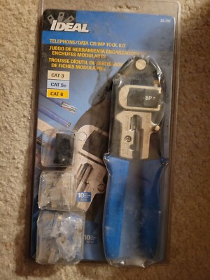 Ideal Telephone/Data Crimp Tool Kit 33-296 Cat 3 5e 6 Cutter Stripper Tool