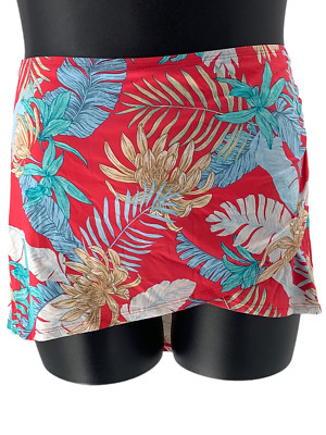 Jantzen Faux Wrap Swim Overskirt Melon Tropical