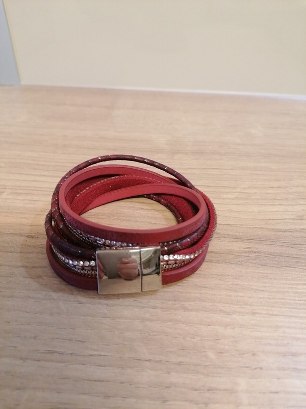 Swarovski Armband, Bordeau, Leder/SatinbÃ¤Nder 