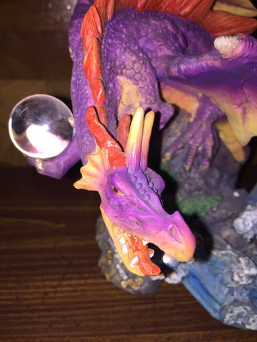 Summit Collection Purple Dragon with Crystal Ball Figurine ©?99