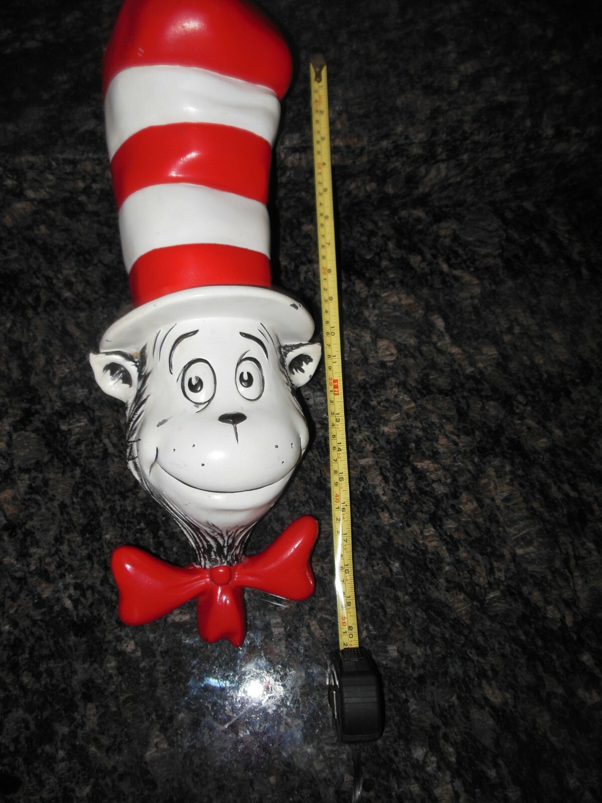 Rare large Dr Seuss Cat in the Hat plaster head bust TM enterprises LP 1994