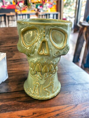 Amor Eterno Skull Tiki Mug Teal David Lozeau Valentine's Skulls Skeletons Hearts