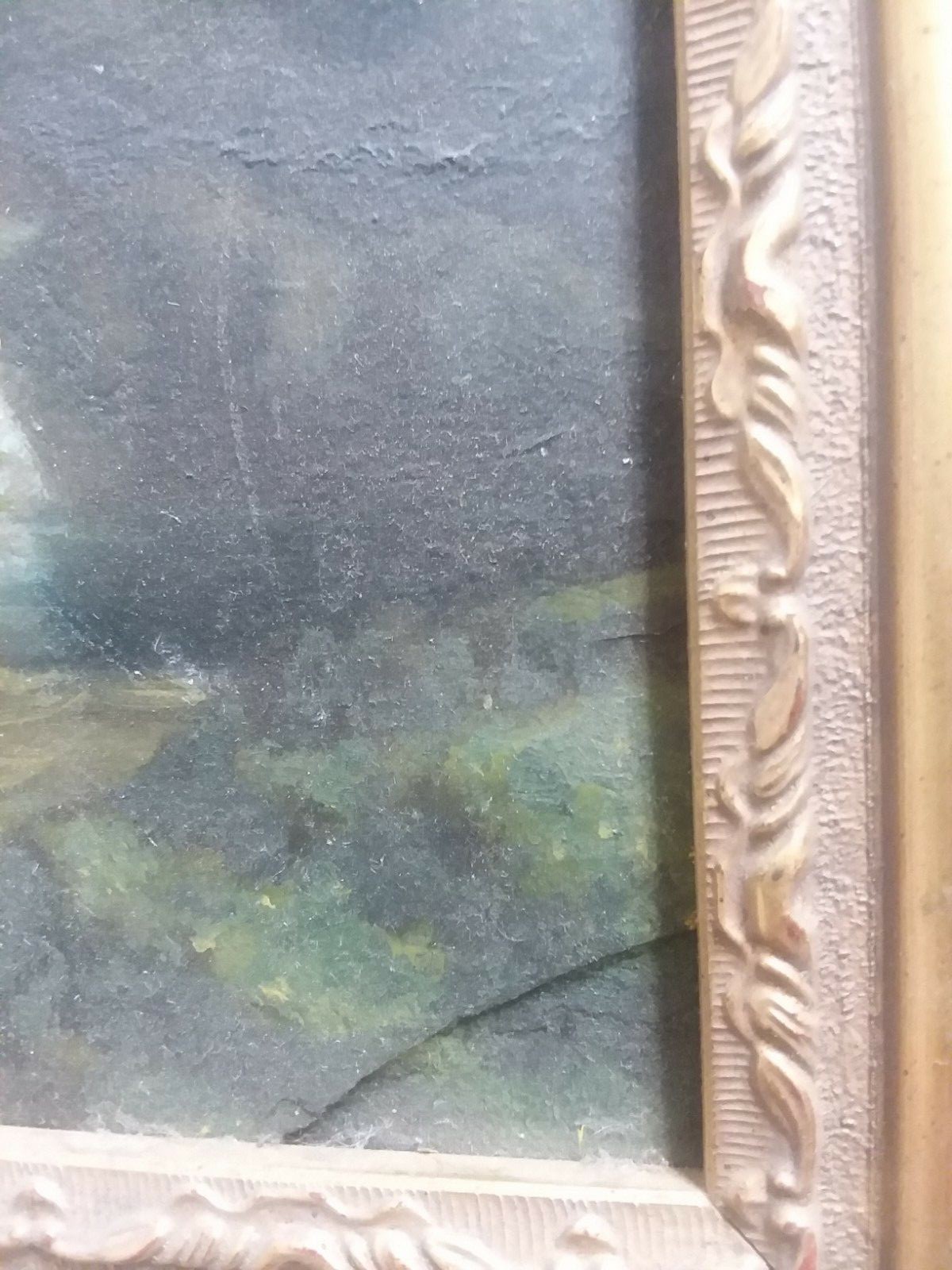 19th century Yosemite painting oil on board BRIDAL VEIL FALLS