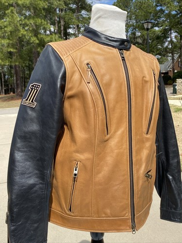 Harley Davidson Women ARTERIAL Brown Black Leather Jacket