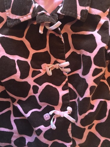 Gymboree Girls Jacket Giraffe Club Pink Brown Ribbon Size 4