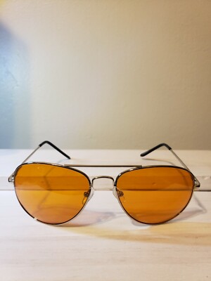 unisex high definition brownish&yellow lenses aviator sunglasses