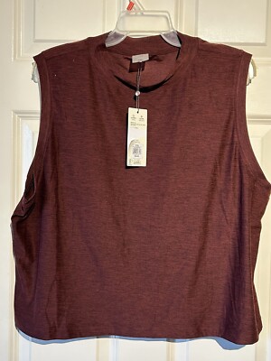 Calia Womens Maroon Red Lustralux Mock Neck Sleeveless Pullover Tank Top 2XL