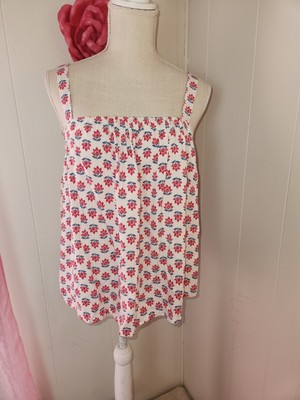 Old Navy Womens Sz Sm Floral Print Apron Style Tie Back Sleeveless Blouse NWT 
