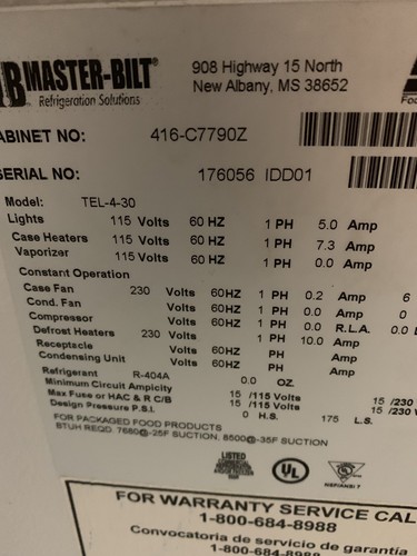 Masterbilt 4 Door Merchandising Freezer