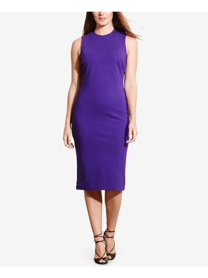 

RALPH LAUREN Женское фиолетовое платье-футляр без рукавов до колена Plus, Фиолетовый