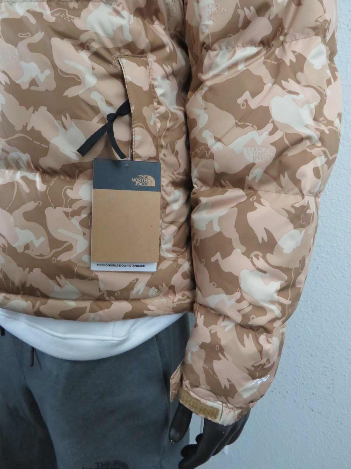 Pre-owned The North Face Mens  96 Retro Nuptse 700-down Insulated Jacket Year Of The Rabbit In Year Of The Rabbit Brown Print / Tnf Black / Tnf White Logo