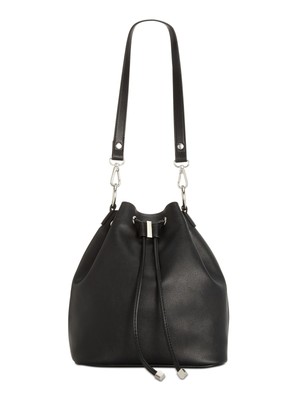 

INC Женская черная искусственная кожа 10 л со съемным плечевым ремнем, регулируемая сумка через плечо, Черный, 10007330400