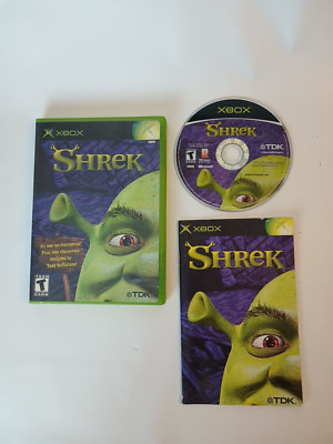 Shrek Microsoft Xbox Original Great Used CIB Manual Green Case Black Label