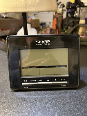 SHARP Atomic Digital Alarm Clock, Battery Operated Self-Setting Digital Wall or 