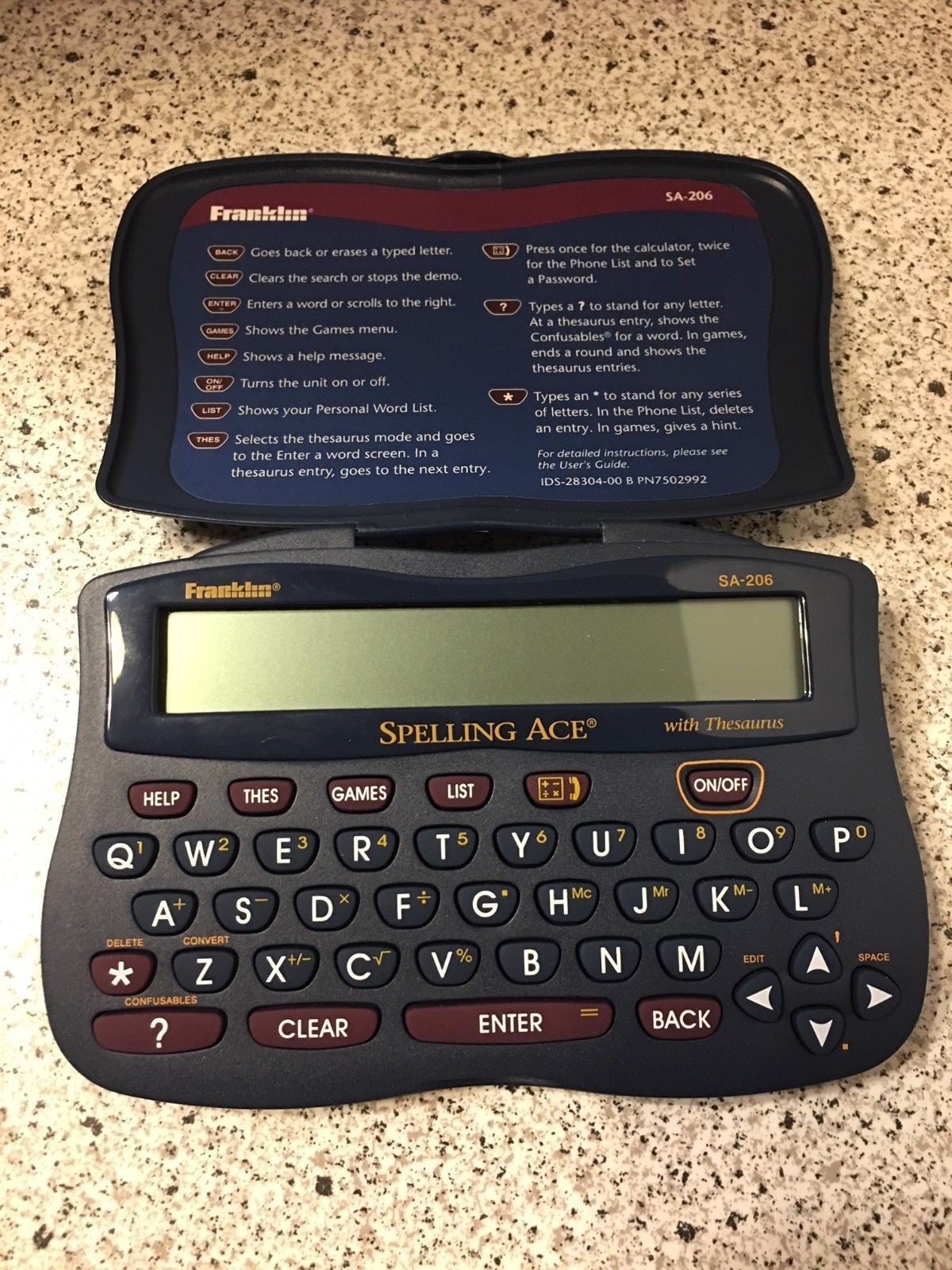 Franklin Spelling Ace SA206 Handheld Electronic Spelling Aid Thesaurus Preowned
