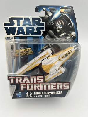 Star Wars 2011 Hasbro Transformers Anakin Skywalker to Y-wing Fighter (4.5 in)