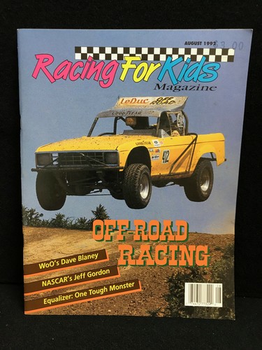 Racing For Kids Magazine August 1992 Issue Off Road Racing Cover