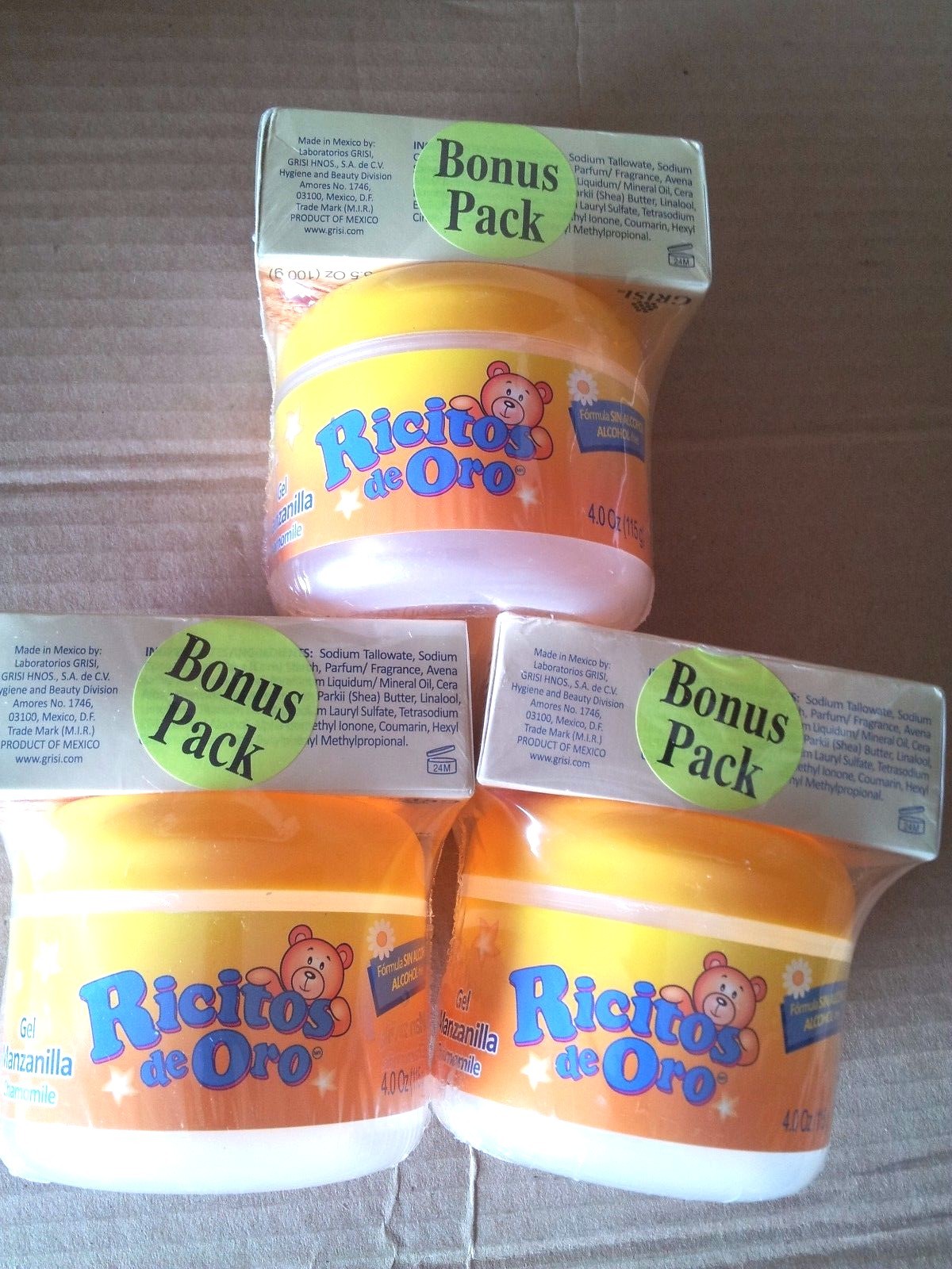 3 x  Ricitos De Oro Baby Styling Gel with Chamomile Bonus with Soap