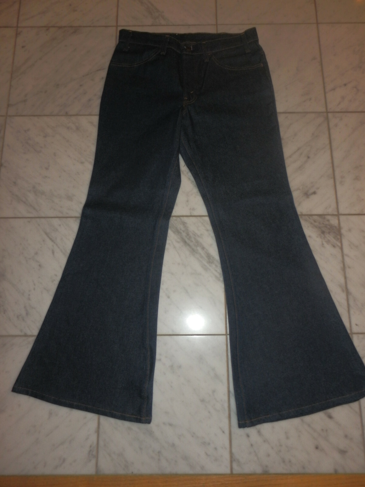 LEVI'S VINTAGE BIG BELL BOTTOM ORANGE TAB 684 MEN'S BLUE 70'S JEANS 34 X 31 NEW