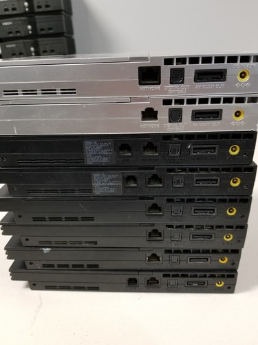 LOT OF 8 BROKEN / UNTESTED PS2 SLIM PlayStation  CONSOLES FOR PARTS - AS IS