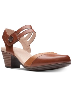 

КОЛЛЕКЦИЯ CLARKS Женские коричневые кожаные слипоны Valarie Rally Slingback 9,5 Вт, Коричневый, 26139772
