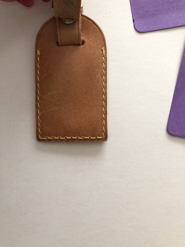 Louis Vuitton Leather Luggage Tag Authentic (1)