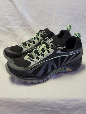 Merrell Siren Edge WP Women's Size 5 M Hiking Shoes Black Green J37196