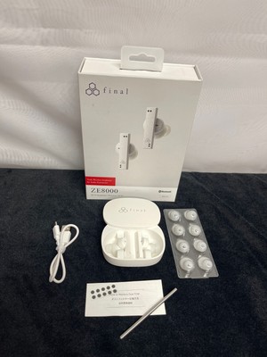Final ZE8000 White Hi-Fi Wireless Bluetooth Active Noise Canceling Earbuds